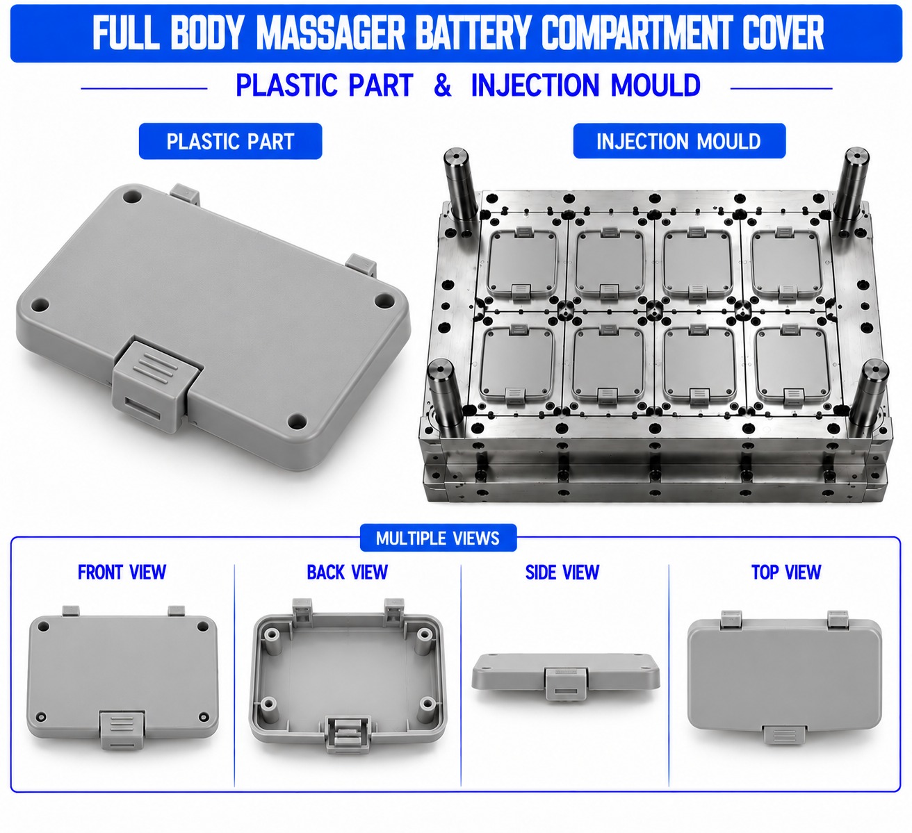 Full Body Massager Plastic Battery Compartment Cover Mould and Moulding Services
